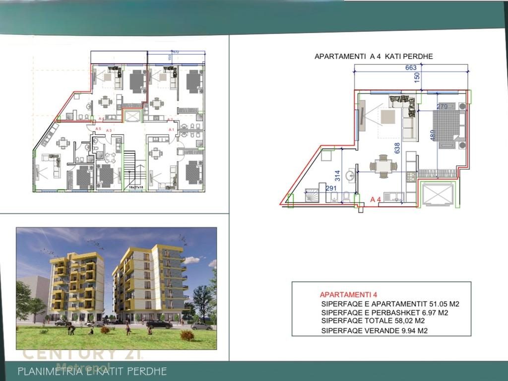 SHESIM APARTAMENT 1+1 ME VERANDE, QERRET!