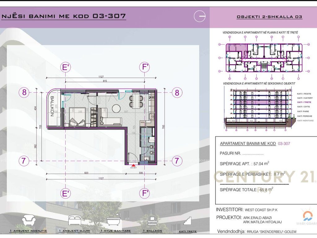 Shitet apartament 1+1 prane Pishave te Buta, Ndertim i RI !