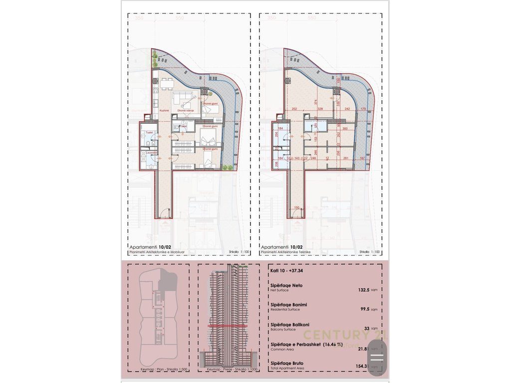 SHITET APARTAMENT 3+1+2 TEK TOP SEVEN TOWER