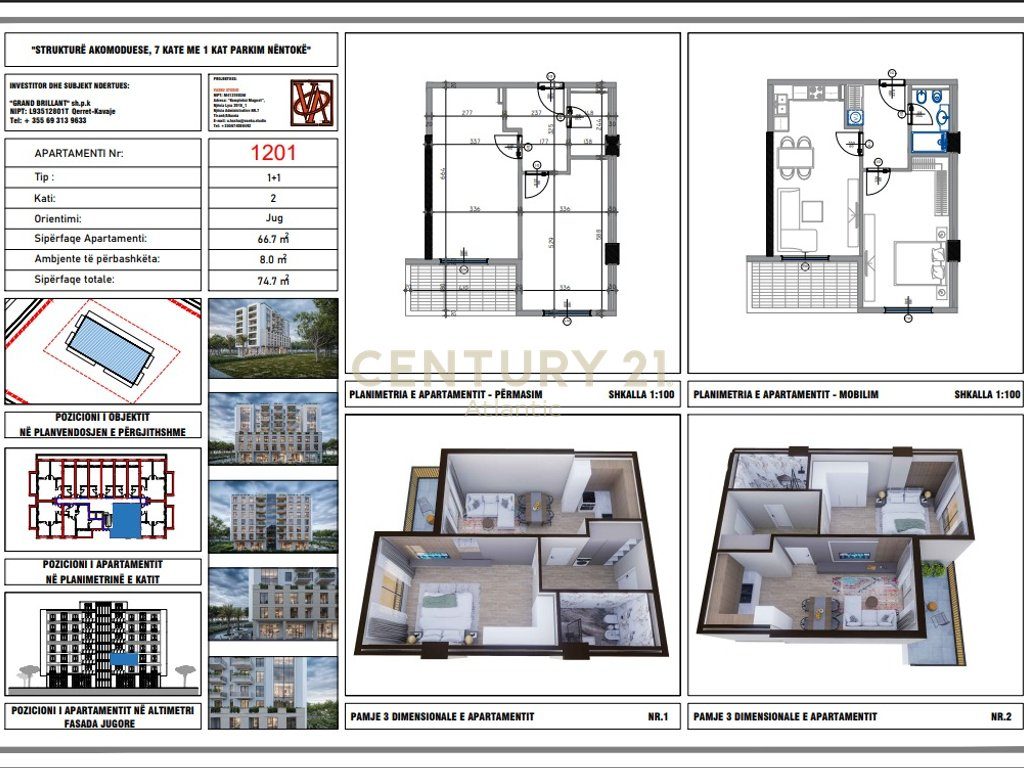 APARTAMENT 1+1 PER SHITJE PAGESE ME KESTE ,NDERTIM I RI NE QERRET !!