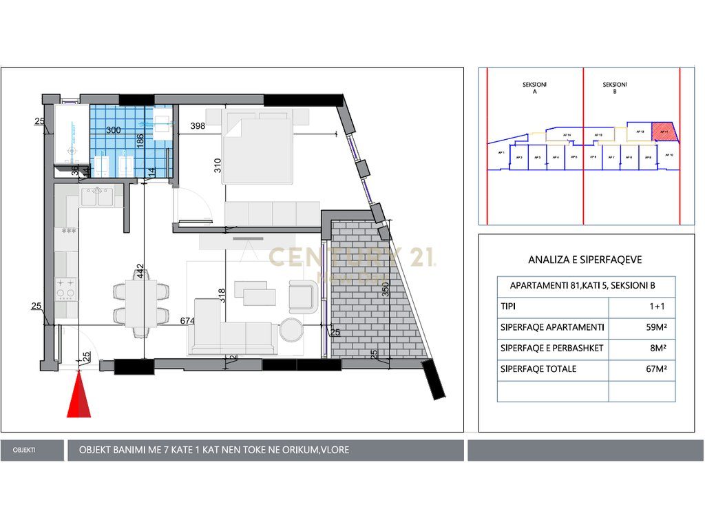 Apartament 1+1 për Shitje në Orikum, Vlorë!