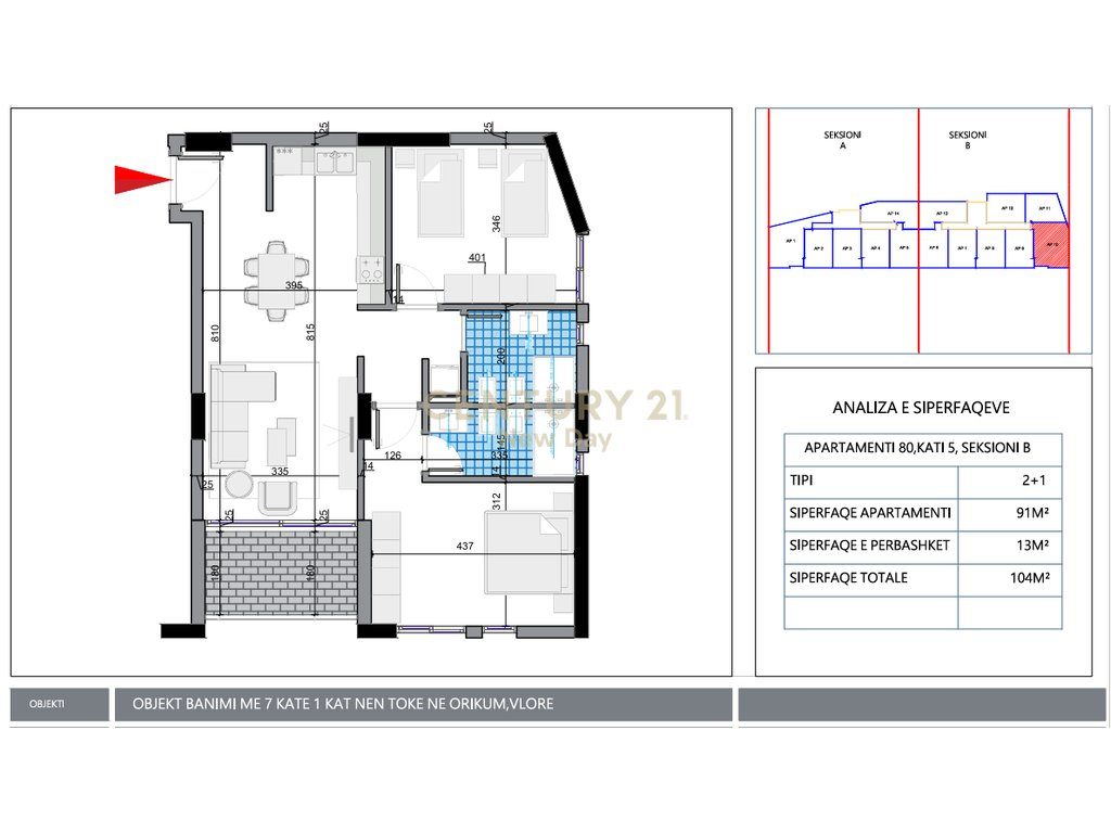 Apartament 2+1+2 për Shitje në Orikum, Vlorë!