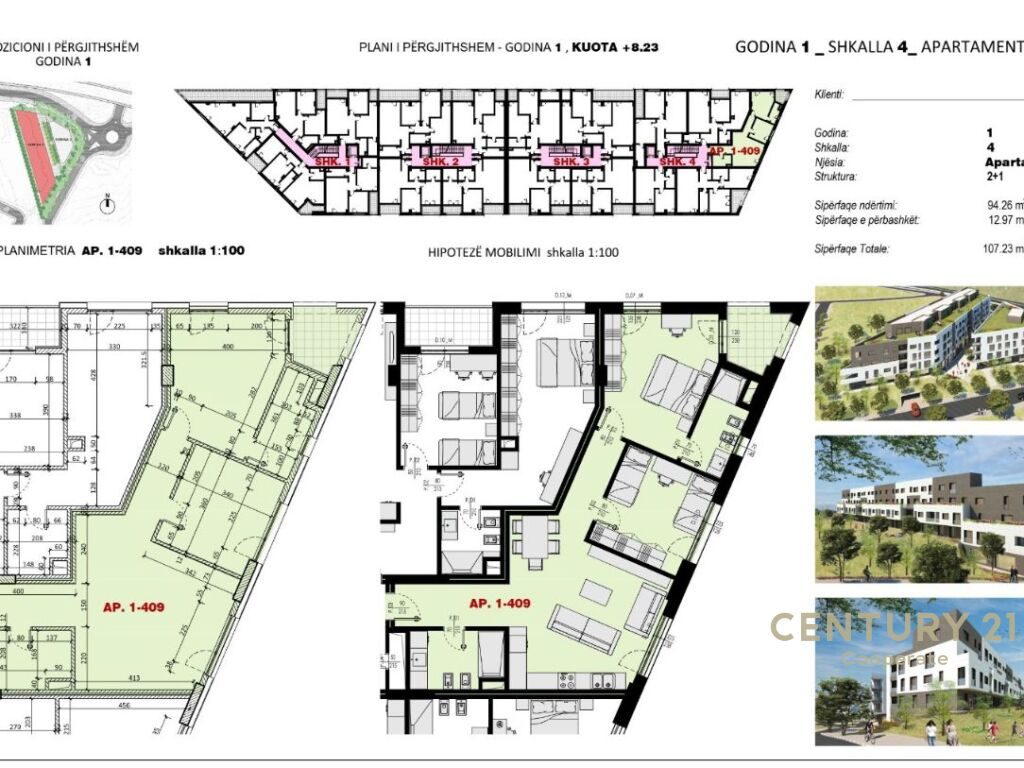 SHESIM APARTAMENT  2+1+2 PRANE LIQENIT TE THATE - RR. HIQMET BUZI.