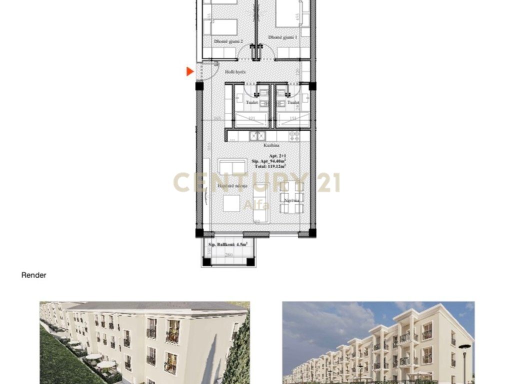 Shitet apartament 2+1+2 tek Rolling Hills Liqeni