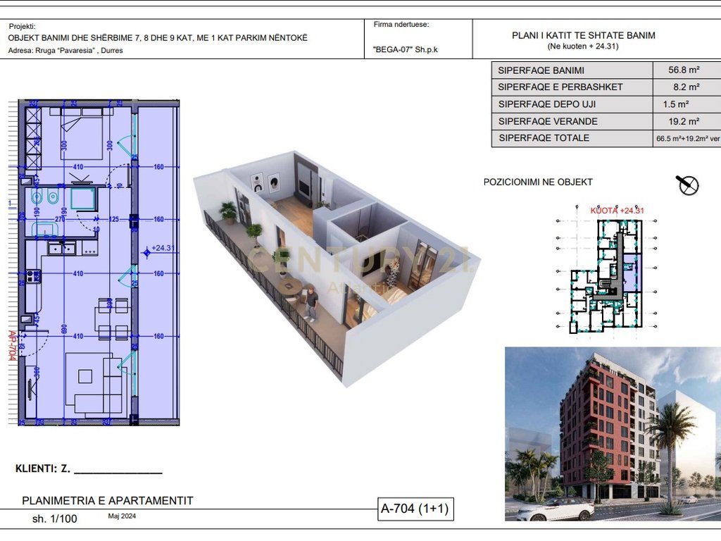 Apartament 1+1 Për Shitje në Plazh, Durrës