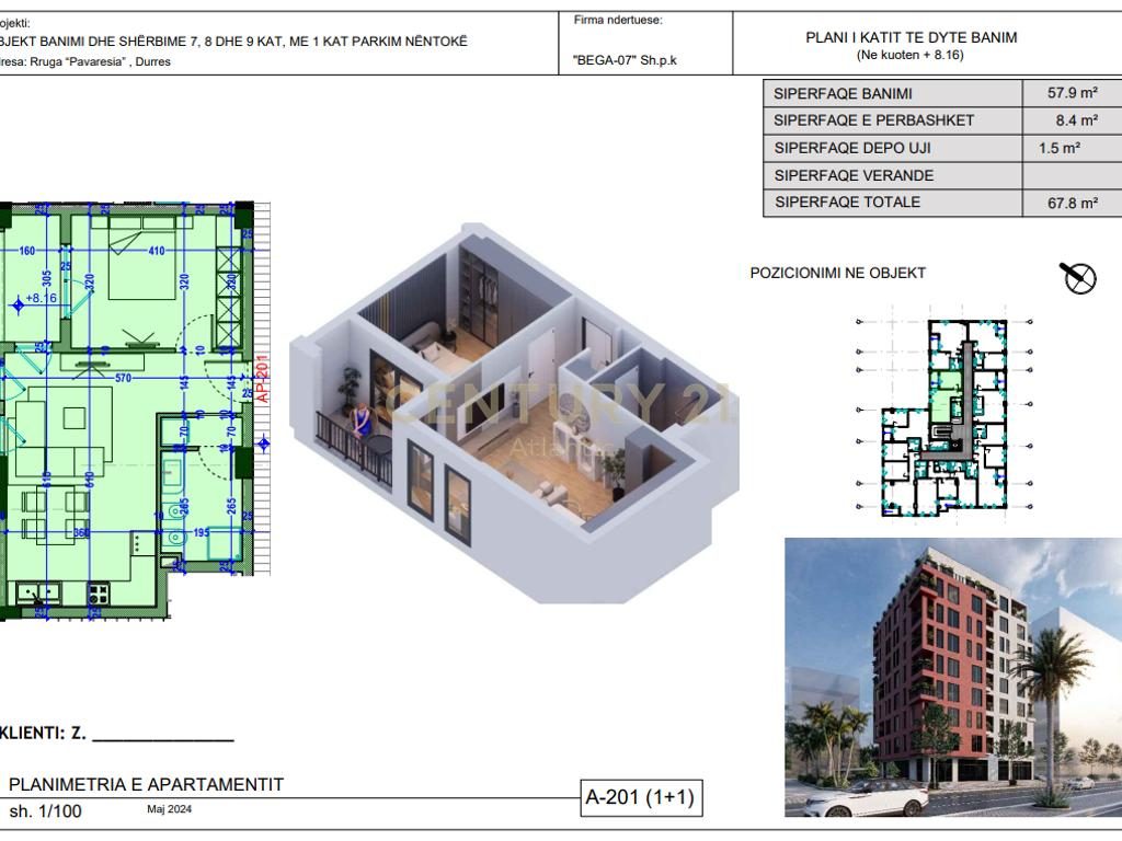 Apartament 1+1 Për Shitje në Plazh, Durrës – 100,940€ | 67.8 m²