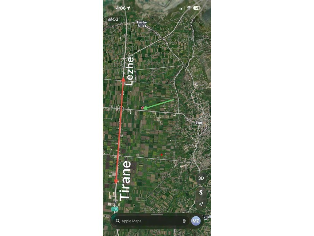Shitet tokë Are 5800 m² në Laç, 145,000 €