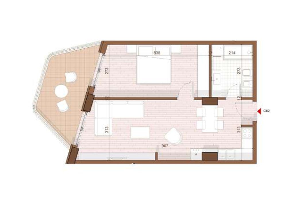 SHITET APARTAMENT 1+1 NE SHENGJIN