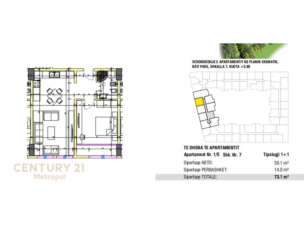 SHES APARTAMENT 1+1 NE OBJEKTIN URBAN GATE -ASTIR!