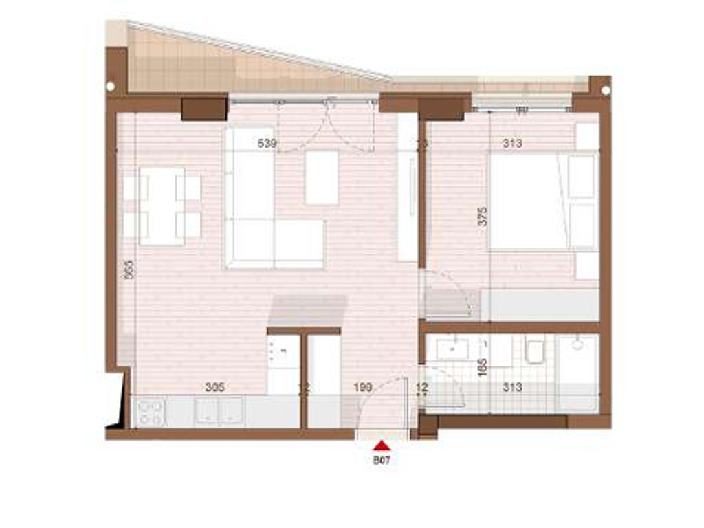 SHITET APARTAMENT 1+1 NE SHENGJIN