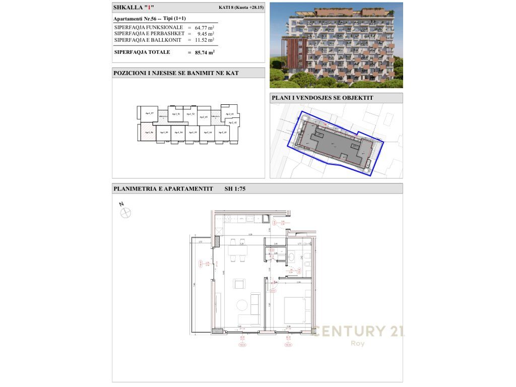 INVESTO PRANE DETIT, "ALMAR RESIDENCE" , APARTAMENTE 50 METRA LARG ME DETIN, MUNDESIA PAGESE ME KESTE !!! - Century 21 A...