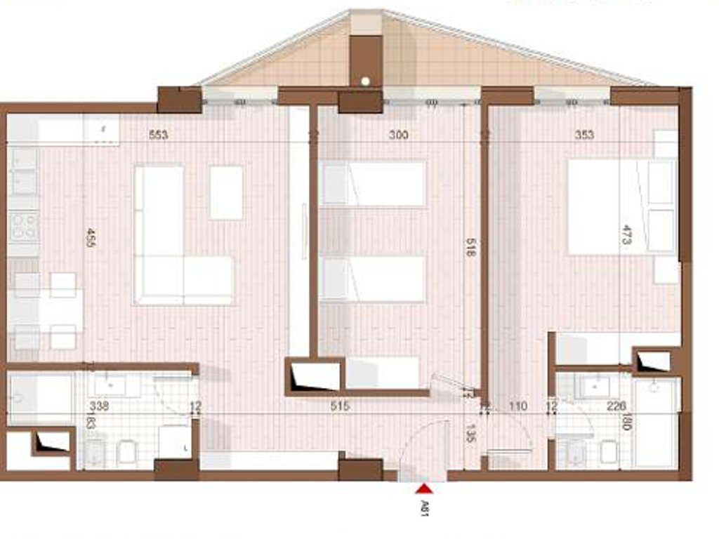 SHITET APARTAMENT 2+1+2+ VERANDE NE SHENGJIN