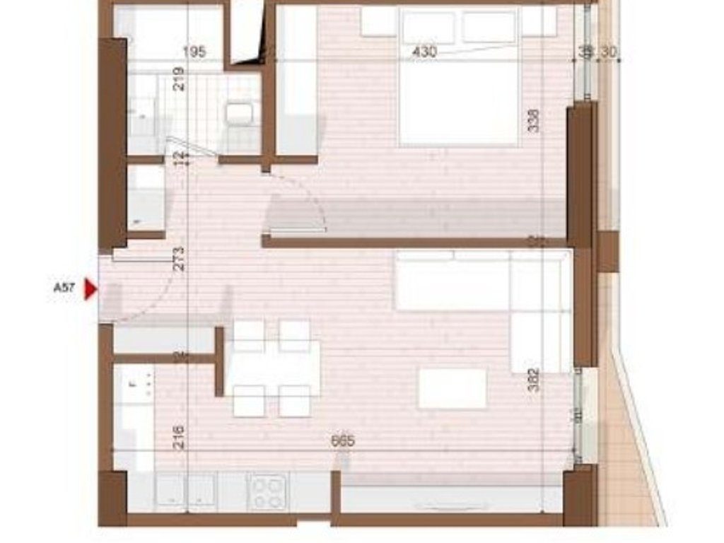 SHITET APARTAMENT 1+1 NE SHENGJIN