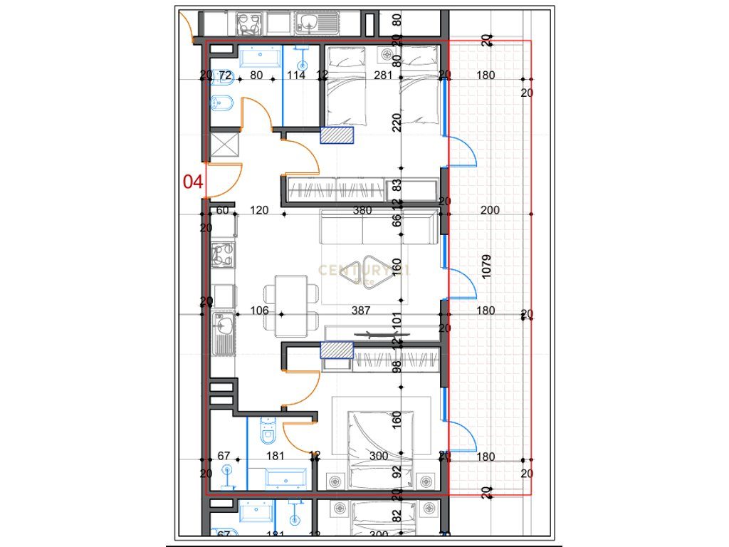 Shitet Apartament 2+1+2+Verandë në Kompleksin White Power, Kamez Qendër, Tiranë