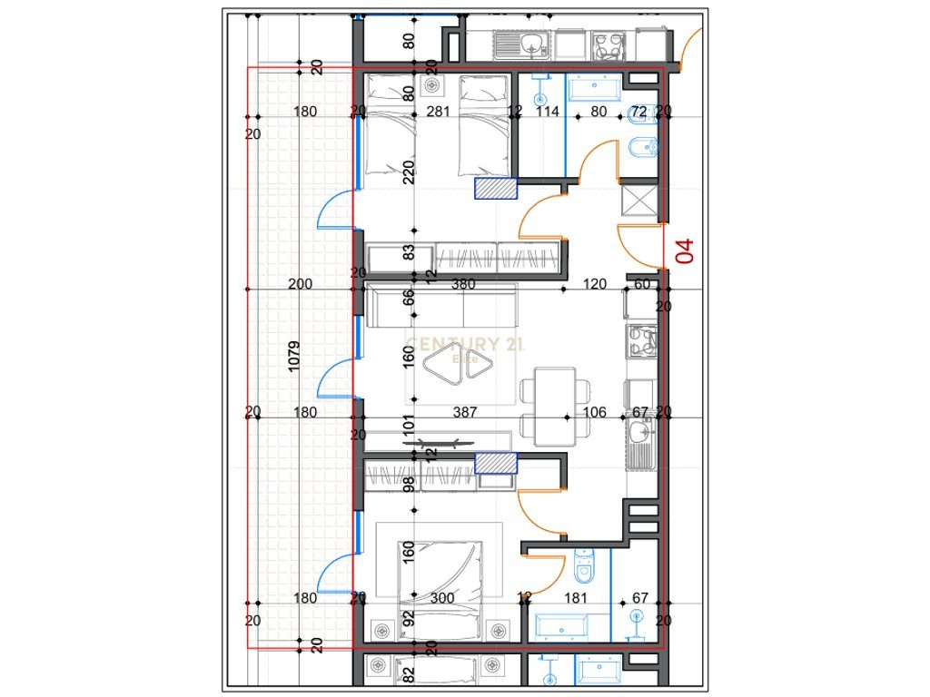 Shitet Apartament 2+1+2+Verandë në Kompleksin White Power, Kamez Qendër, Tiranë