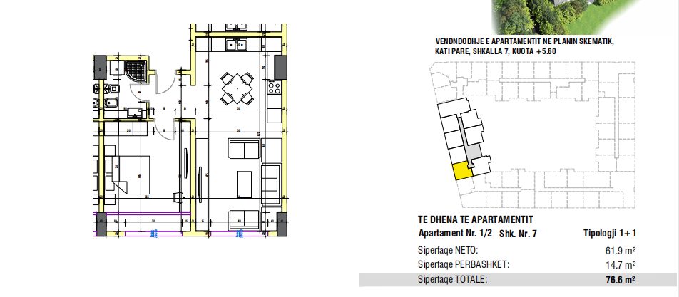SHES APARTAMENT 1+1 NE OBJEKTIN URBAN GATE-ASTIR!