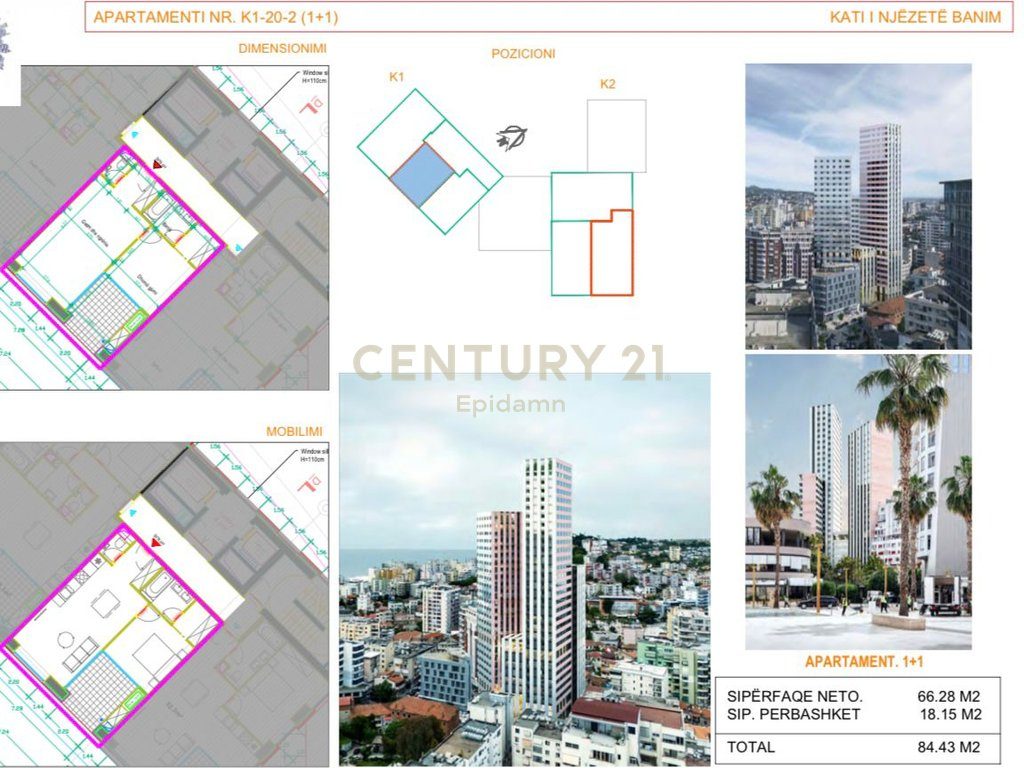 APARTAMENT 1+1 PËR SHITJE , DURRËS TOWER