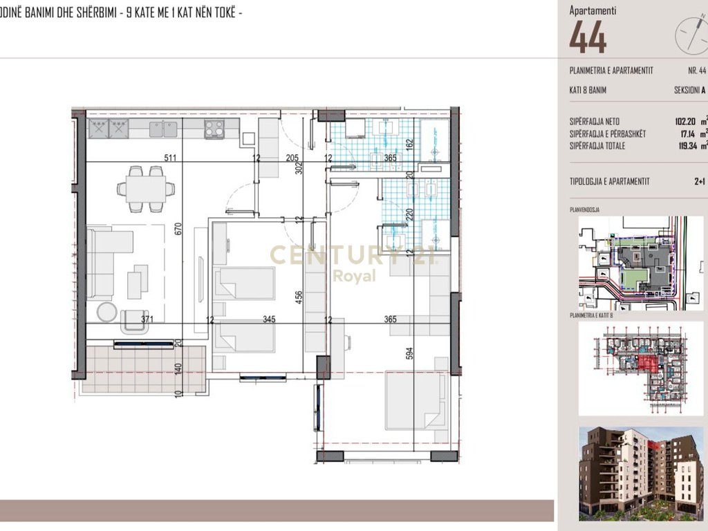 Apartament 2+1 Për Shitje në Kamez  107,500€ | 119.34 m²