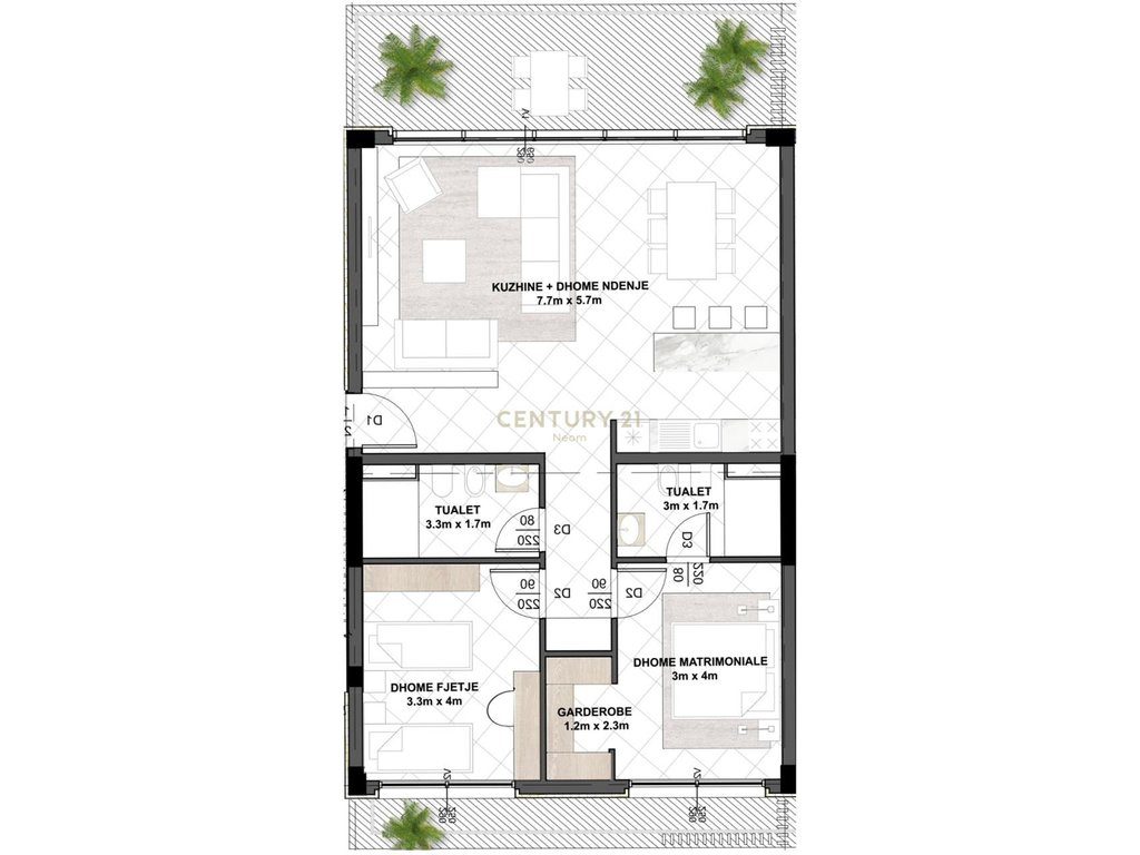 SHITET APARTAMENT 2+1+2 TEK EAST SIDE RESIDENCE!