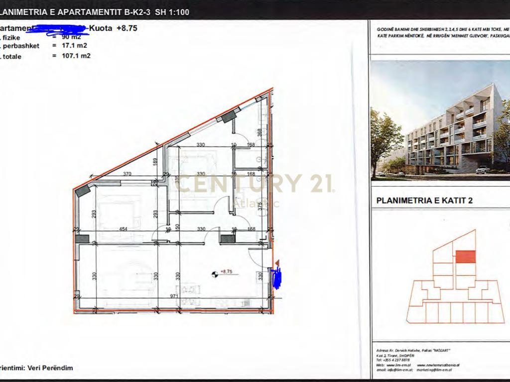 Apartament 2+1+ballkon REZIDENCA MOZART në Paskuqan, - €123,165 | 107.1 m²