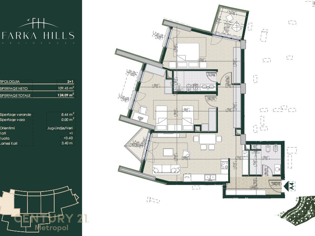 APARTAMENT 2+1+2 NE SHITJE NE REZIDENCEN FARKA HILLS!
