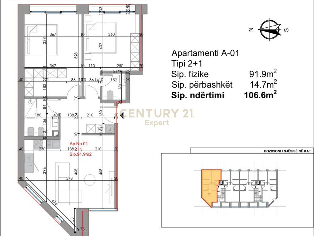 APARTAMENTE 2+1 PER SHITJE, GJIRI I LALZIT !!