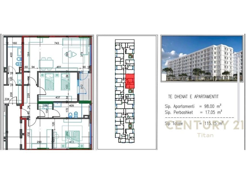 Apartament 2+1 per shitje ne Kamez
