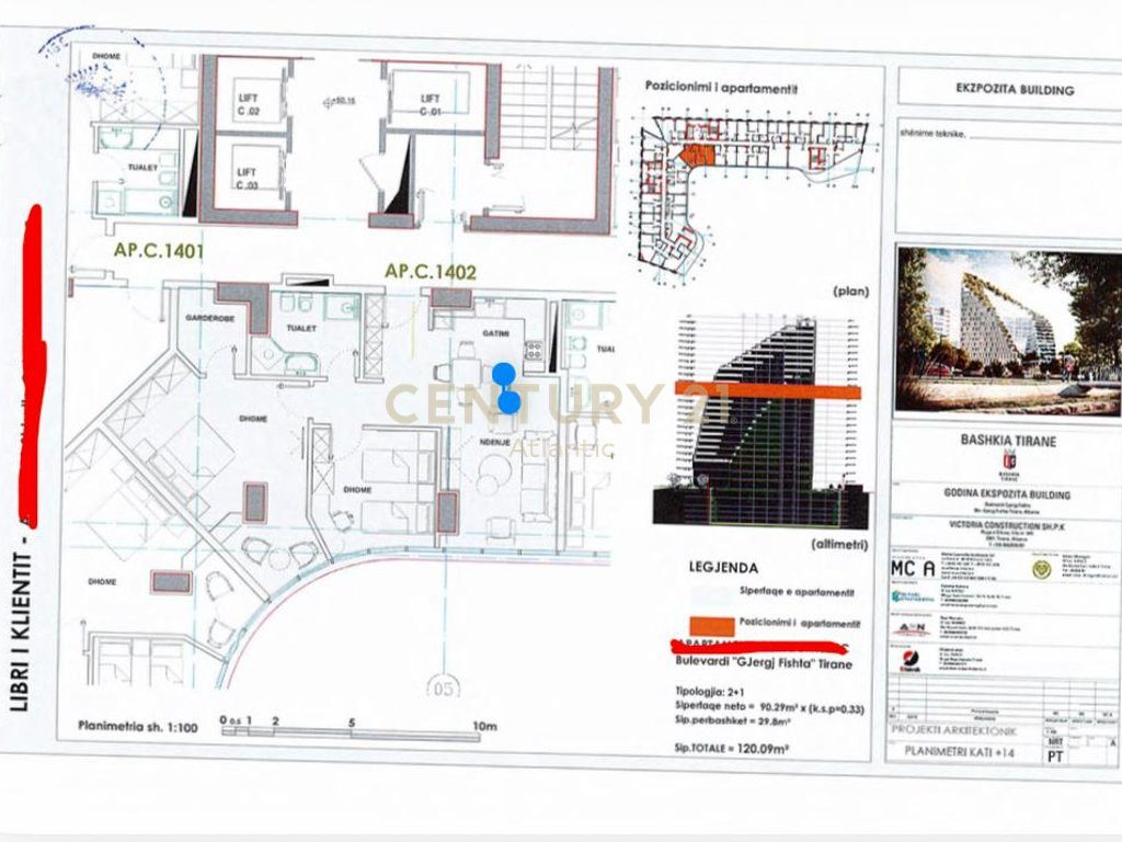 Apartament 2+1 në shitje në Ish Ekspozita, Tiranë - 432,324€ | 120.09 m²
