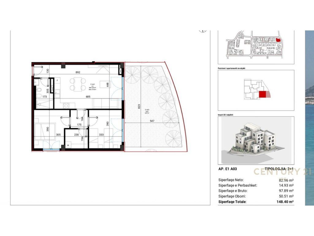 Apartament 2+1 me Oborr në Drimadhes – Village Square!