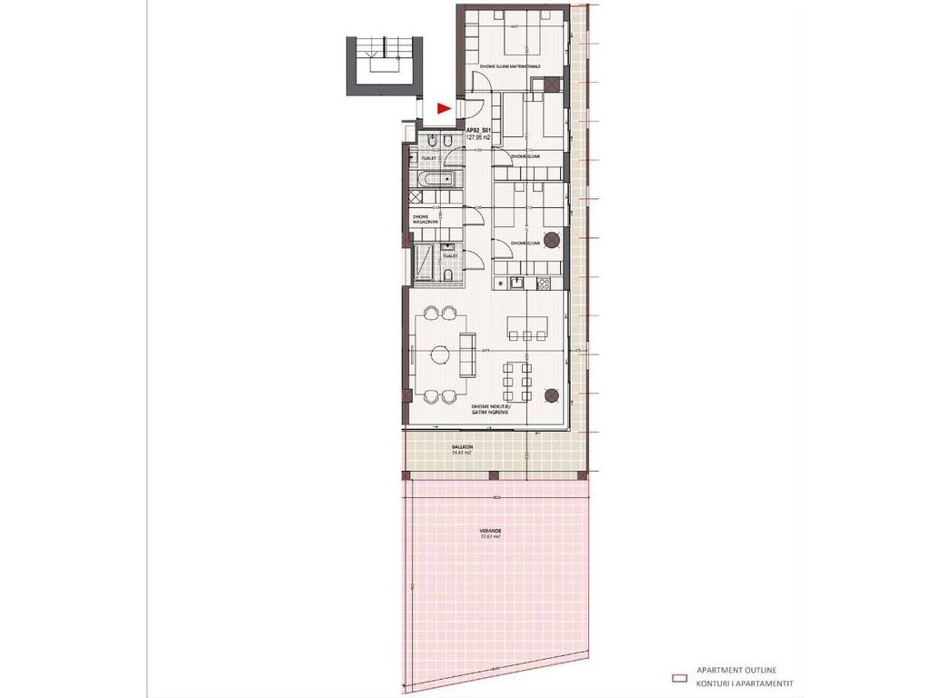 SHITET APARTAMENT 3+2 +PARKIM DHE VERANDE ME PAMJE NGA DETI ,TEK "VLORA MARINA"!