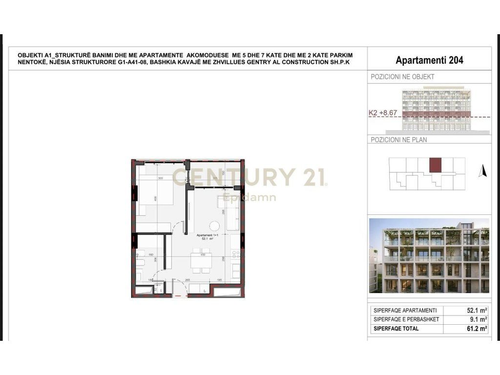 Apartament 1+1 për shitje - Rezidenca “Mes Pishave” Mali i Robit !!
