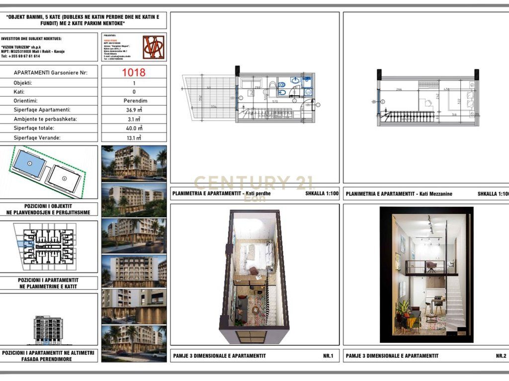 SHESIM APARTAMENT LOFT KATI 0 ME VERANDE TEK "VIZION REZIDENCE" NE GOLEM !