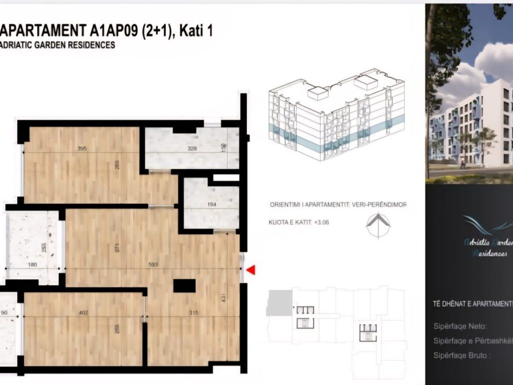 Shitet Apartament 2+1+2 tek Adriatic Garden Residence, Golem