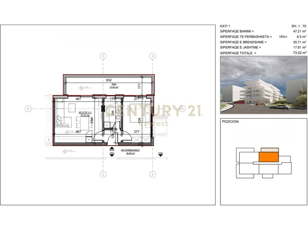 SARANDE, SHESIM APARTAMENT 1+1