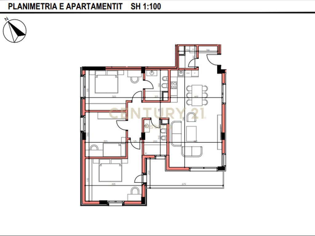 Shitet apartament luksoz 3+1+2+post parkimi ne rezidencen "MAISON DE LA TERRE" Mjull-Bathore.