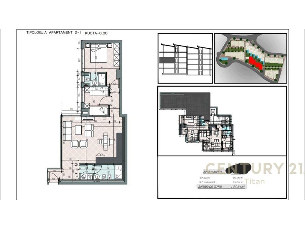 Apartament 2+1+2 per Shitje ne Rezidencen Kodra e Diellit!