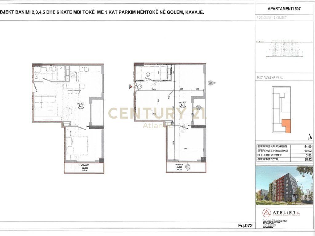 Apartament 1+1Për Shitje në Golem, Ndertim i ri !