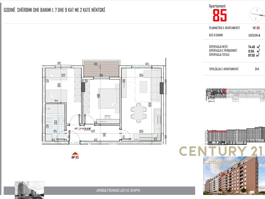 EKSKLUZIVE! SHESIM APARTAMENT 2+1 PËRBALLË RRUGËS 5 - MAJI & PRANË BULEVARDIT TË RI NË PASKUQAN.