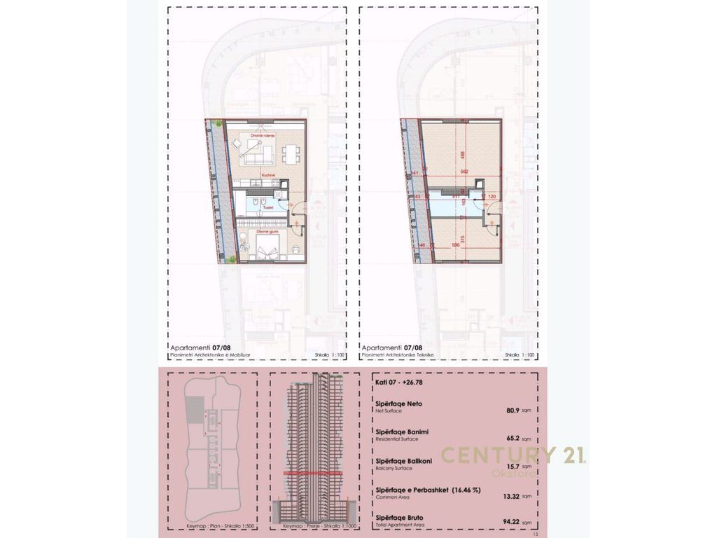 EKSKLUZIVE SHITET APARTAMENT 1+1+Ballkon TEK TOP SEVEN TOWER!