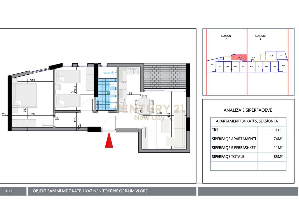 Apartament 2+1 për Shitje në Orikum, Vlorë!