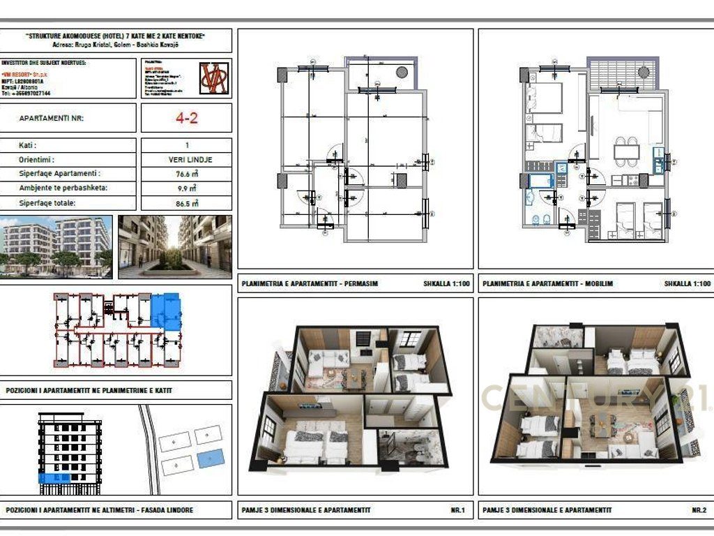 SHITET APARTAMENT 2+1 ,NDERTIM I RI, NE GOLEM !