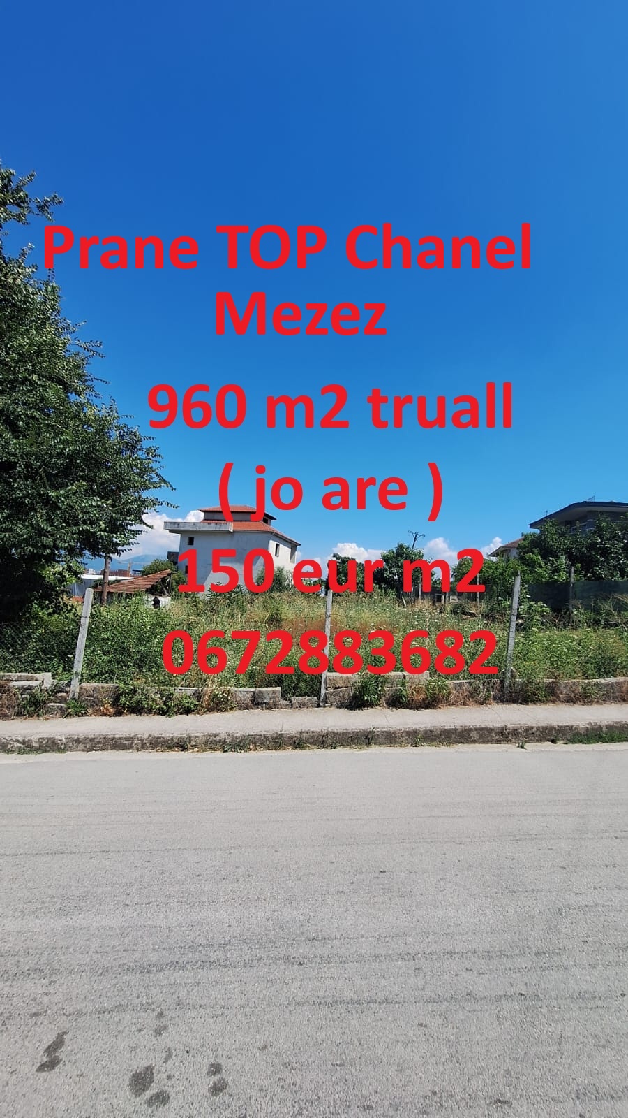 Shitet truall në Mëzez, pranë Top Channel – Mundësi ideale për investim!